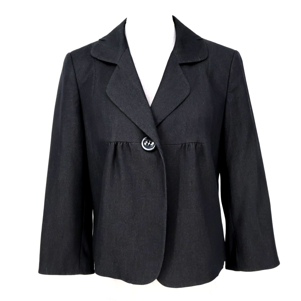 John Meyer of Norwich Jacket Womens 10 Charcoal Black Lined Blazer Career